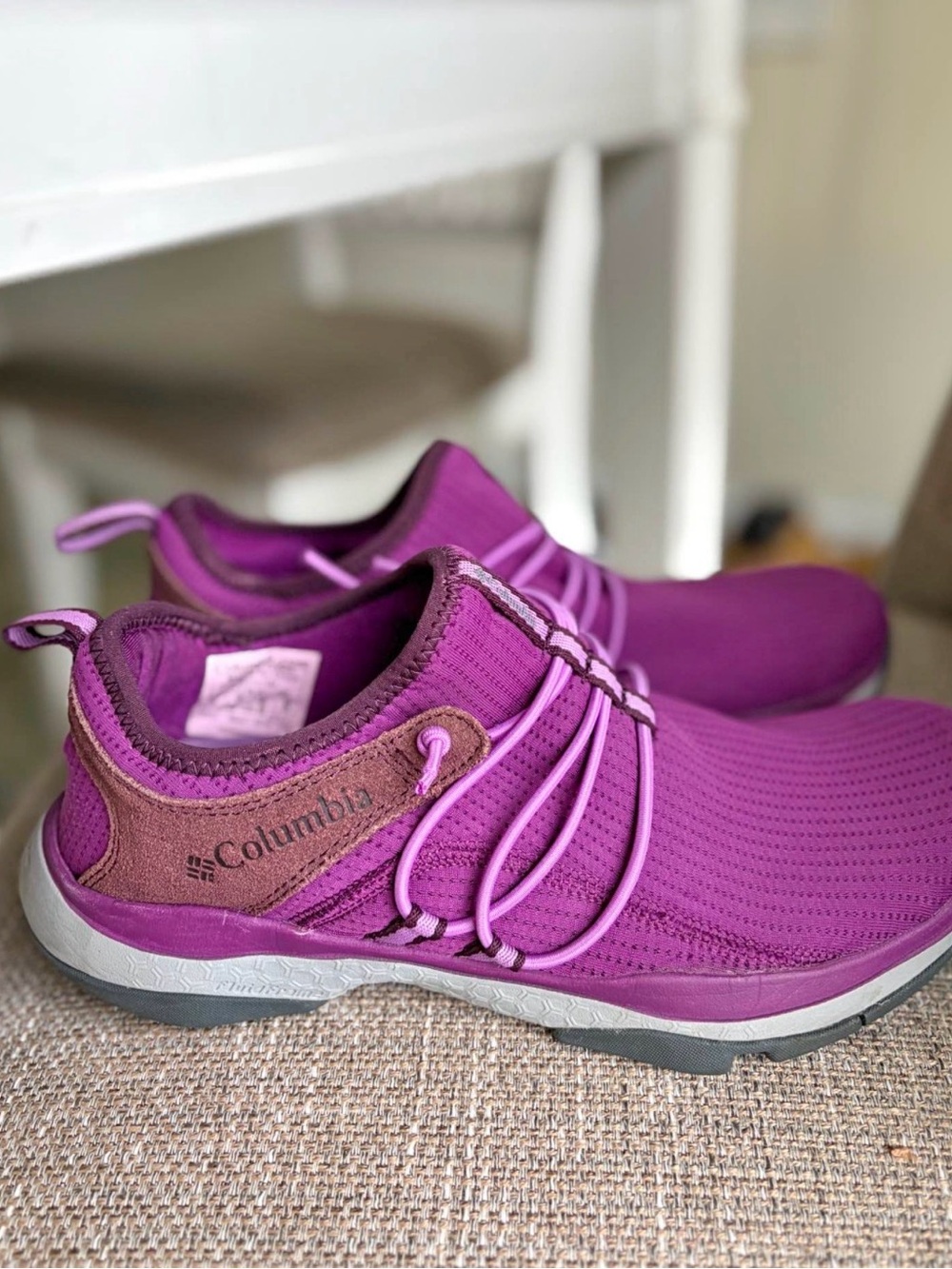 Columbia Women’s Purple Mesh Breathable Low Top Walking Sneakers